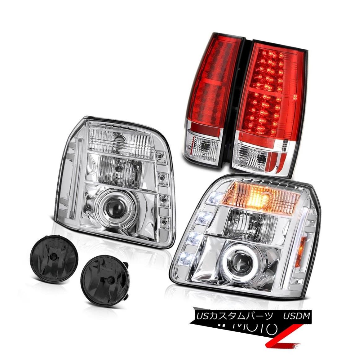 テールライト 07-14 GMC Yukon SLT Fog Lamps Red Clear Taillamps Euro Headlights SMD Halo Ring 07-..