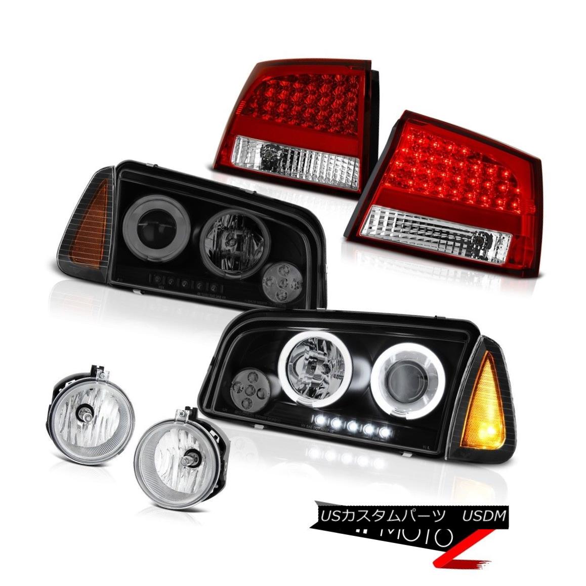 テールライト 06-08 Dodge Charger SE Euro clear foglights red taillamps signal lamp Headlights 06-08ダッジチャージャーSEユーロクリアフォグライト赤いテールランプ信号ランプヘッドライト