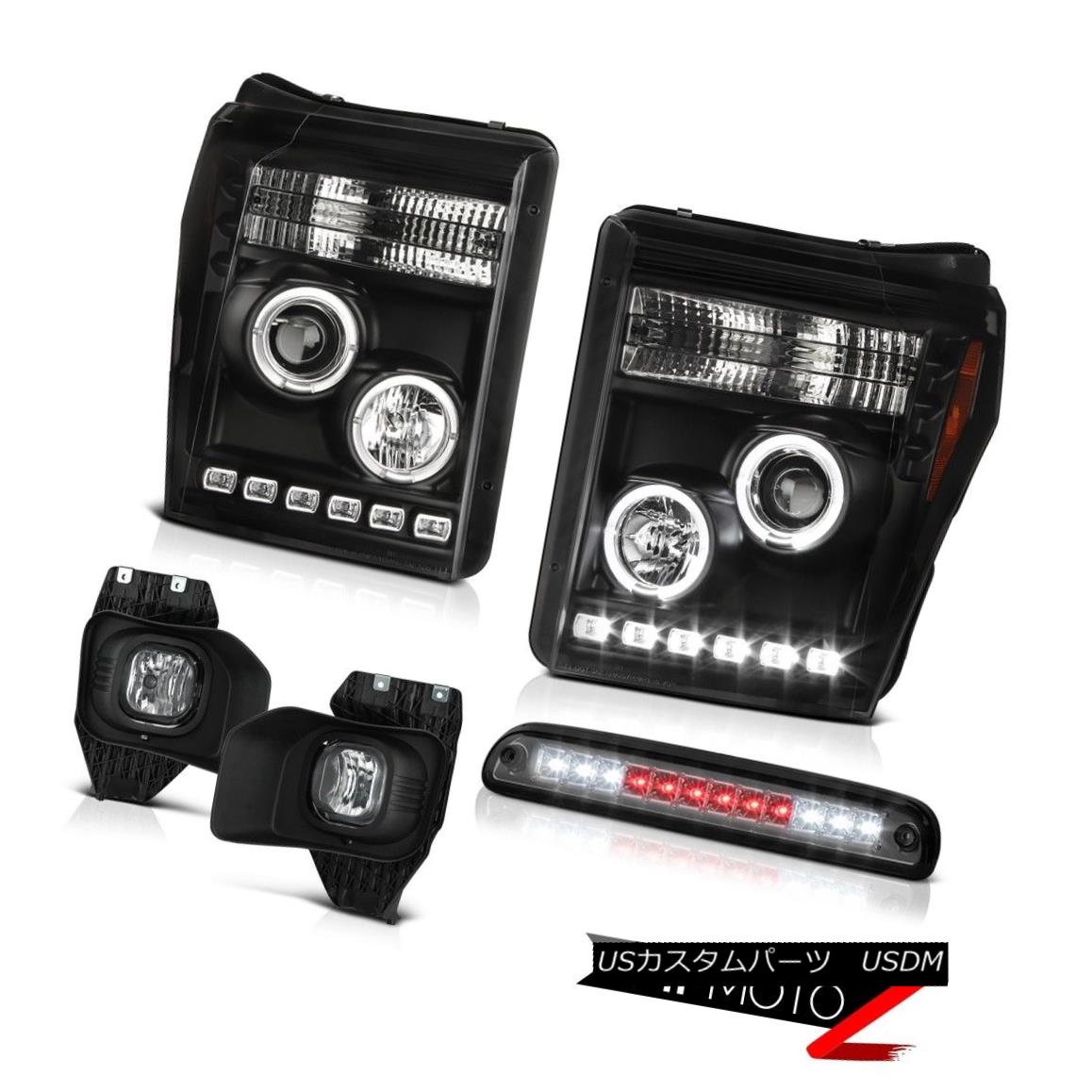 テールライト 11 12 13 14 15 16 F250 Xlt Smoked High Stop Lamp Foglights Matte Black Headlamps 11 12 13 14 15 16 F250 Xltスモークハイストップランプフォグライトマットブラックヘッドランプ