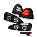 テールライト 2004-2008 Pontiac Grand Prix Matte Black Halo Projector Headlights LED Taillamps 2004-2008ポンティアックグランプリマットブラックハロープロジェクターヘッドライトLEDタイルランプ