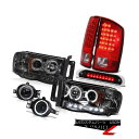 テールライト L.E.D Halo Headlights Rosso Red LED Tail Lights Glass Fog 3rd Cargo 02-05...