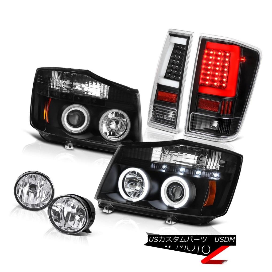 ơ饤 04 05 06-14 For Nissan Titan Chrome Spot Black Led Rear Projector Head Lamps Set 04 05 06-14󥯥ॹݥåѥ֥åLedꥢץإåɥץå