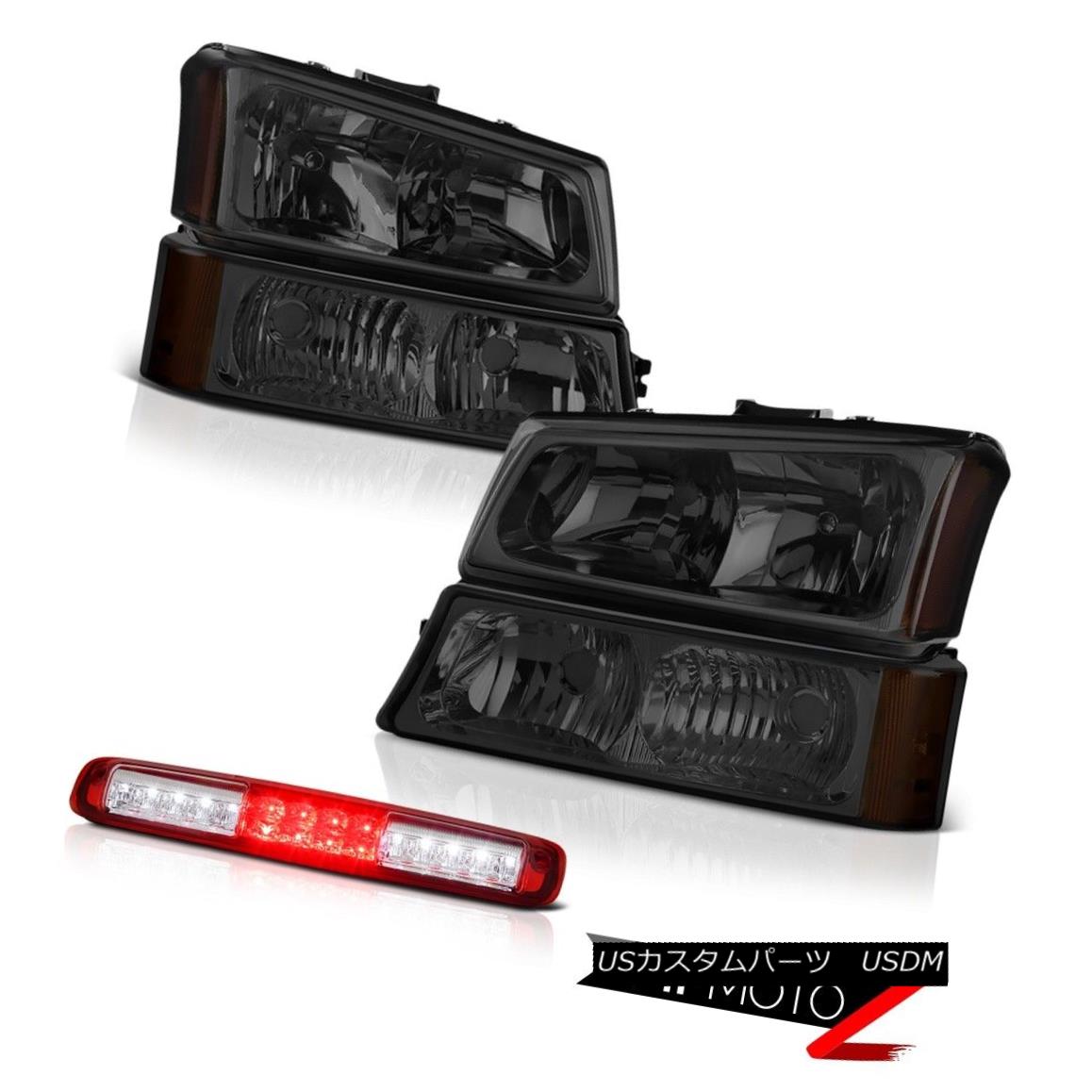 テールライト 03 04 05 06 Silverado 3500Hd Red Clear Roof Brake Lamp Titanium Smoke Headlights 03 04 05 06 Silverado 3500Hdレッドクリアルーフブレーキランプチタンスモークヘッドライト