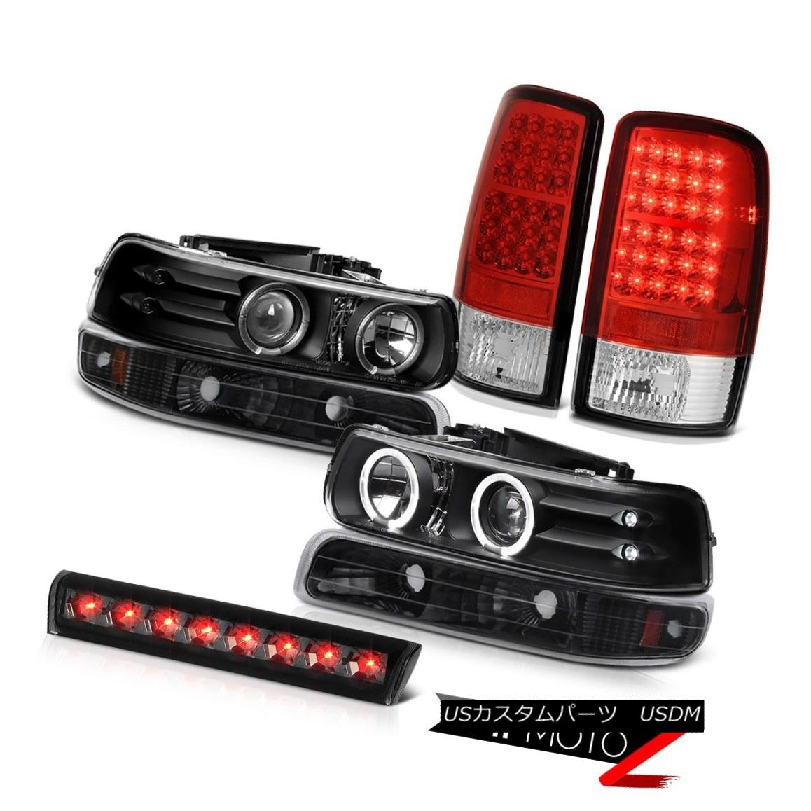 テールライト 00-06 Suburban 2500 Headlights Black Signal Red LED Tail Lights 3rd Brake Cargo 00-06郊外2500ヘッドライトブラック信号レッドLEDテールライト第3ブレーキカーゴ