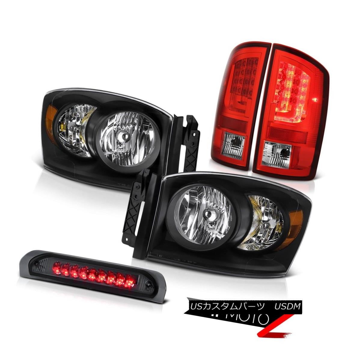 テールライト 2006 Ram 1500 Taillights Inky Black Headlamps 3RD Brake Light OLED Neon Tube LED 2006ラム1500テールライトインキブラックヘッドランプ3RDブレーキライトOLEDネオンチューブLED