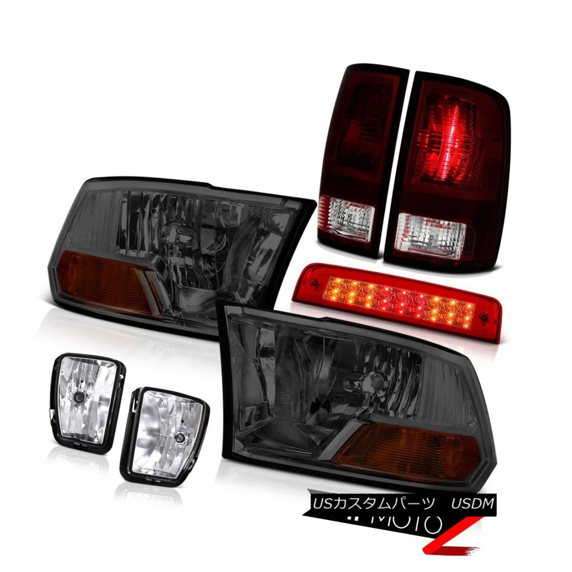 スモークヘッド 18 テールライト 13-18 Ram 1500 Big Horn 3RD Brake Lamp Foglights Tail Lamps Smo