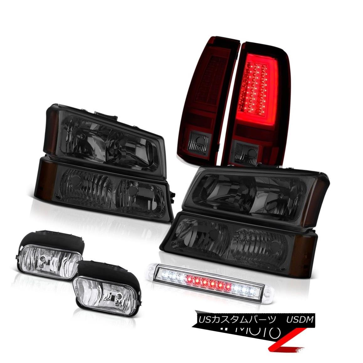 テールライト 03-06 Silverado Tail Lamps Chrome Roof Brake Lamp Headlights Fog 