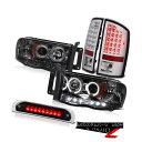 テールライト Dark Halo LED Headlamps Chrome Taillights High 3rd Cargo 2002-2005 Ram Po...