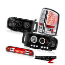 テールライト Dual Halo Headlights Smoke Bright LED Tail Lights Third Cargo 2002-2005 R...