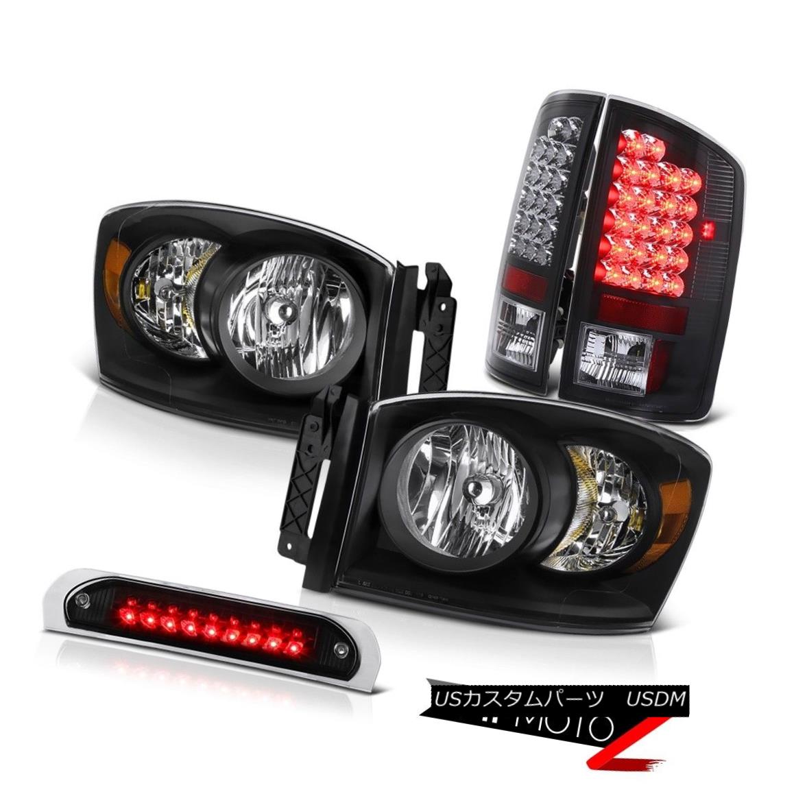 テールライト Black Dantime Runing Headlights LED Tail Lights Third Brake 2006 Ram PowerTech ブラックデイタイムランニングヘッドライトLEDテールライト第3ブレーキ2006 Ram PowerTech