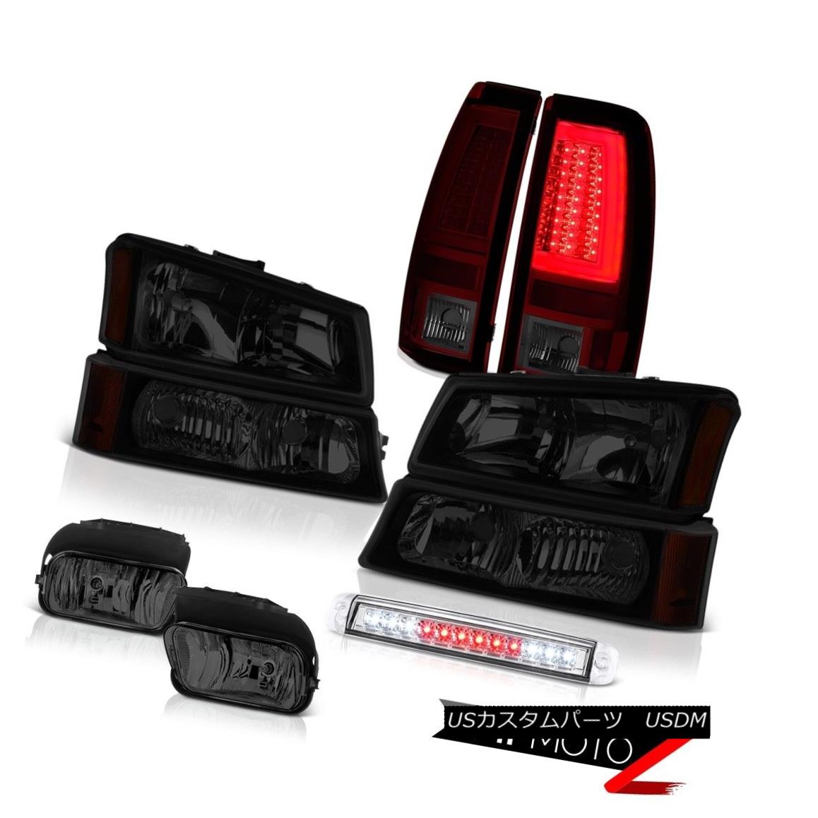 テールライト 03-06 Chevy Silverado Smoked Red Taillamps High Stop Light Headlamps Fog Lamps 03-06 Chevy Silveradoスモークレッドタイルランプハイストップライトヘッドランプフォグランプ
