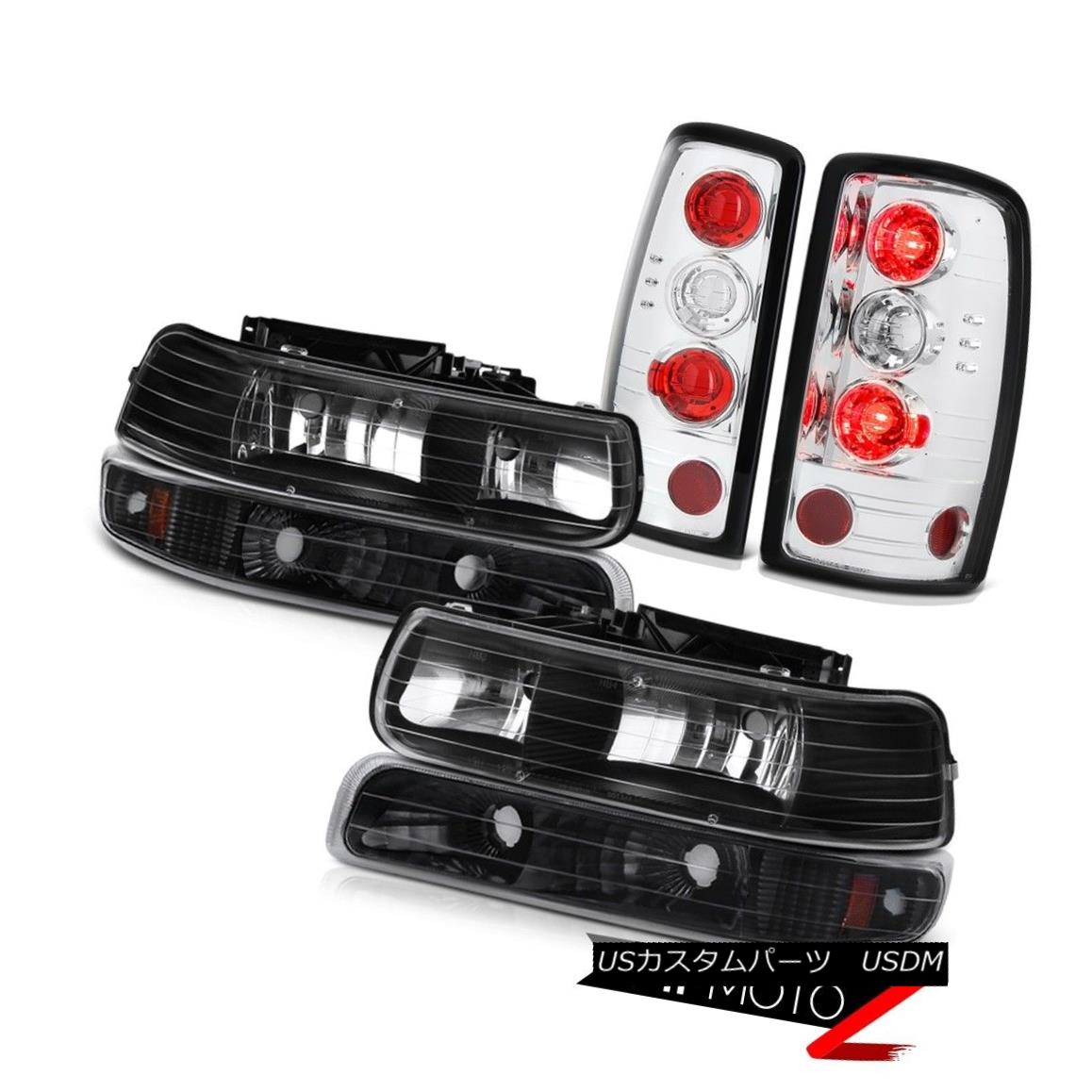 テールライト 00-06 Tahoe Barn Door Crystal Clear Rear Brake Lamps Black Foglamps Bumper Light 00-06タホバンドアクリスタルクリアリアブレーキランプブラックフォグランプバンパーライト