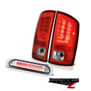 テールライト 2003-2006 Dodge Ram 2500 5.7L Rosso Red Tail Lights Euro Chrome High STop Lamp 2003-2006 Dodge Ram 2500 5.7LロッソレッドテールライトユーロクロームハイSTOPランプ