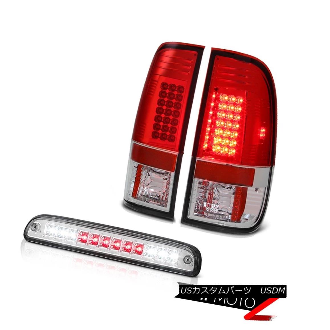 テールライト 2008-2010 Ford F-250 F-350 SD Red Clear LED Tail Lights Chrome High Third Brake 2008-2010フォードF-250 F-350 SDレッドクリアテールライトクロームハイ3ブレーキ 1