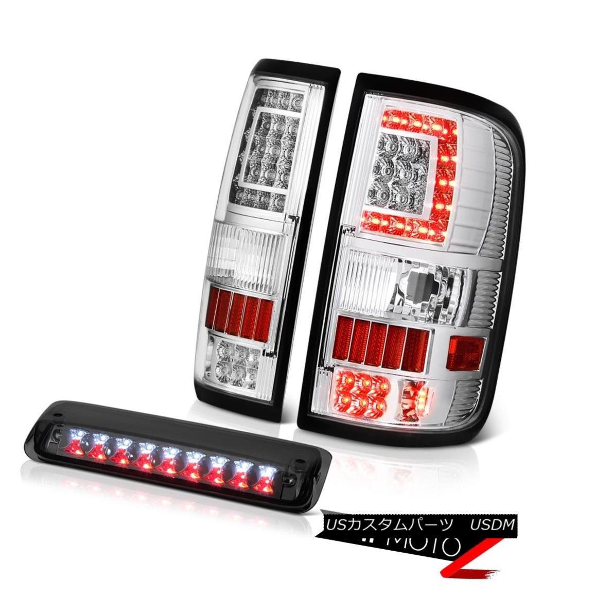 テールライト 04-08 Ford F150 F-150 Chrome Tail Light Titanium Smoke 3Rd Brake Set Pair LH+RH 04-08フォードF150 F-150クロムテールライトチタンスモーク3RdブレーキセットペアLH + RH