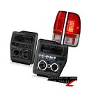テールライト 2008-2009-2010 Ford F250 F350 F450 SuperDuty Smoke LED Halo Heasdlight Tail Lamp 2008-2009-2010 Ford F250 F350 F450 SuperDuty煙LED Halo Heasdlightテールランプ(2)