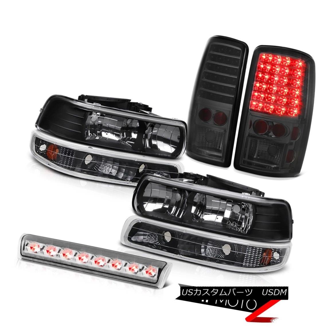 テールライト Jet Black Headlights LED Tail Lights Third Brake Cargo 2000-2006 Chevy Suburban ジェットブラックヘッドライトLEDテールライト第3ブレーキカーゴ2000-2006シボレー郊外
