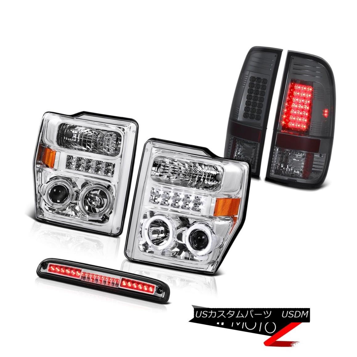 テールライト LED Angel Eye Headlights High Brake Cargo Tinted Lights 2008-2010 Ford F-250 XL LED..