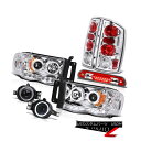 テールライト 02-05 Ram WS Halo LED Projector Headlights Clear Taillights Euro Fog Thir...