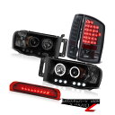 テールライト 02-05 Ram Quad Cab ST Dual Halo Headlight Smoke Brake Tail Lights Red Thi...