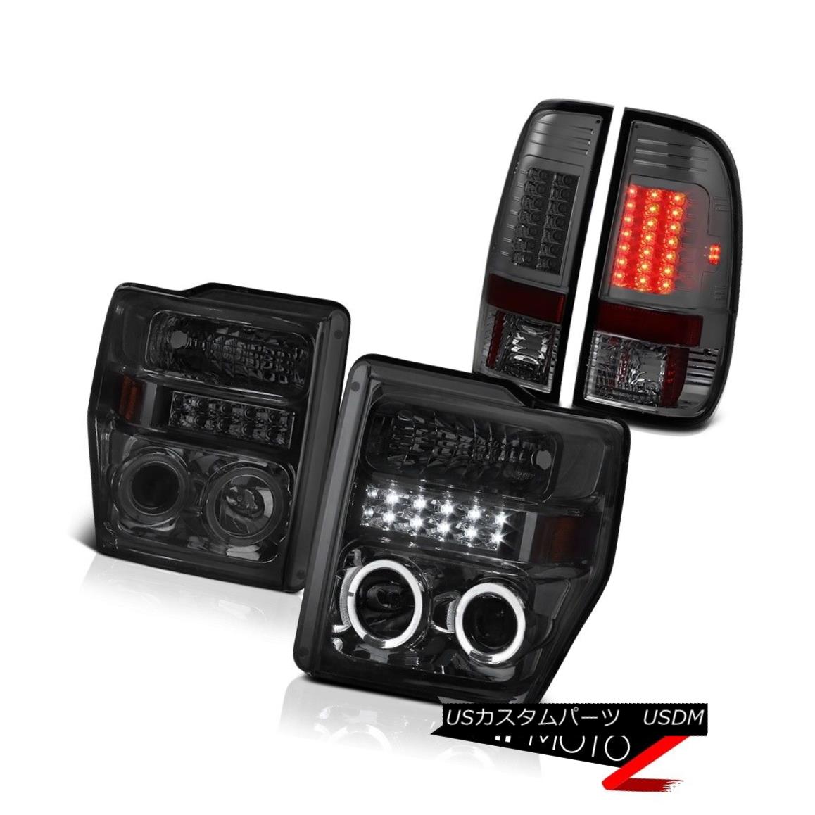 テールライト Twin Halo LED Headlamps Signal Parking Tail Lights 08-10 Ford F350 SuperDuty XLT ツインHalo LEDヘッドランプ信号パーキングテールライト08-10 Ford F350 SuperDuty XLT 1