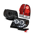 テールライト 05-11 Tacoma X-Runner C.C.F.L Smoke Halo Headlights Factory Red LED Tail Lights 05-11 Tacoma X-Runner C.C.F.Lスモークハローヘッドライト工場赤色LEDテールライト