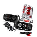 テールライト 2002-2005 Ram ST Halo Headlights Chrome Tail Lamps Projector Fog Third Ca...