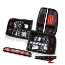 テールライト L+R Black Headlight Tinted LED Brake Lights High Stop Chrome 1999-2004 F2...