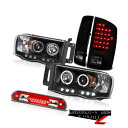 テールライト Black LED DRL Headlamps Smoke Brake Lamps Third Cargo 2002-2005 Ram Power...