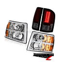 テールライト 07-13 Silverado Smokey Red Taillamps Sterling Chrome Headlights LED DRL OE Style 07-13 SilveradoスモーキーレッドタイルランプスターリングクロームヘッドライトLED DRL OEスタイル