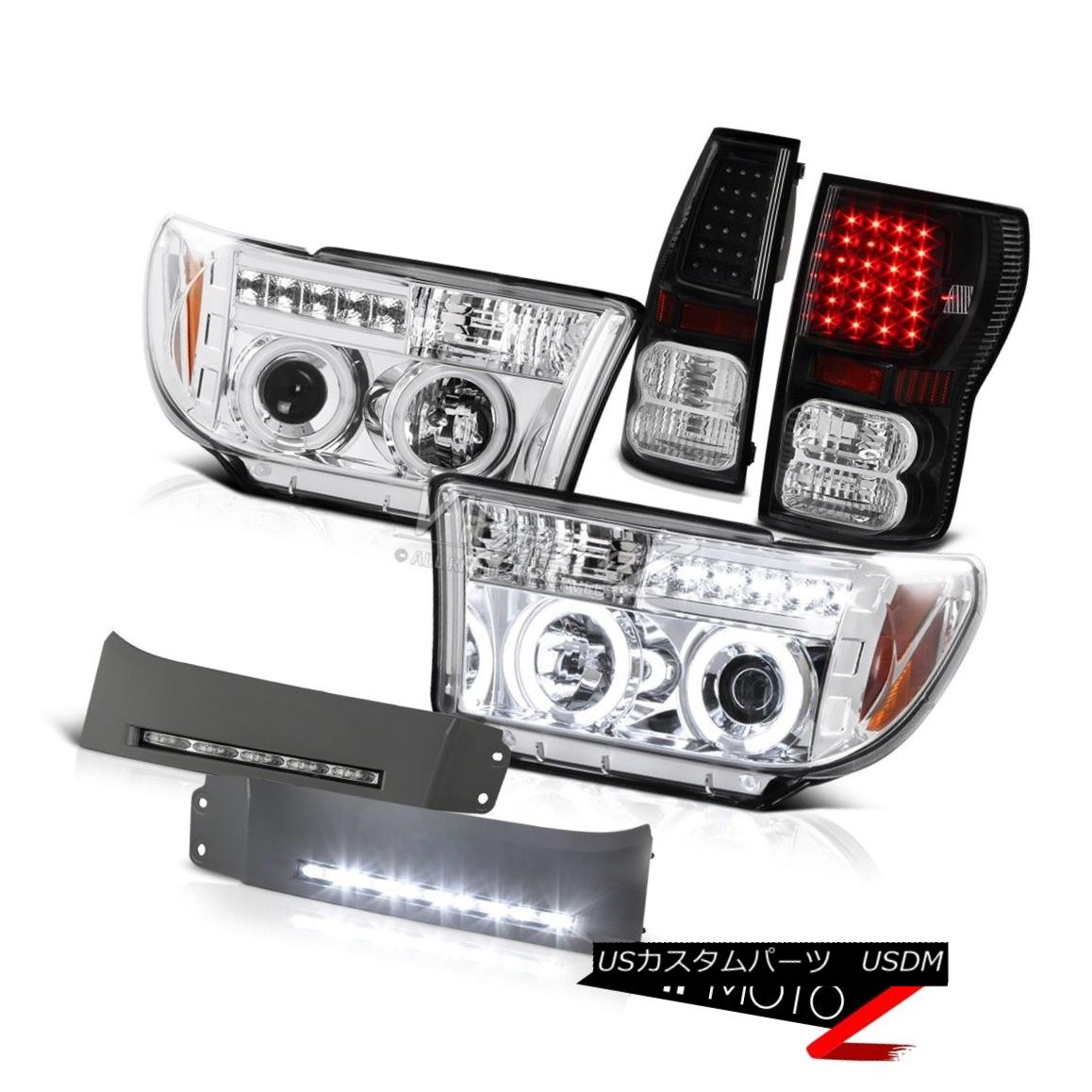 テールライト CCFL Angel Eye Headlight Black LED Tail Lights Fog 2007-2013 Tundra SR5 LIMITED CCFLエンジェルアイヘッドライトブラックLEDテールライトフォグ2007-2013 Tundra SR5 LIMITED