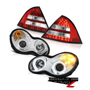 テールライト 2001-2004 Mercedes Benz C230 Red Clear Tail Lights Euro Chrome Headlights Cool 2001-2004 Mercedes Benz C230レッドクリアテールライトユーロクロームヘッドライトクール