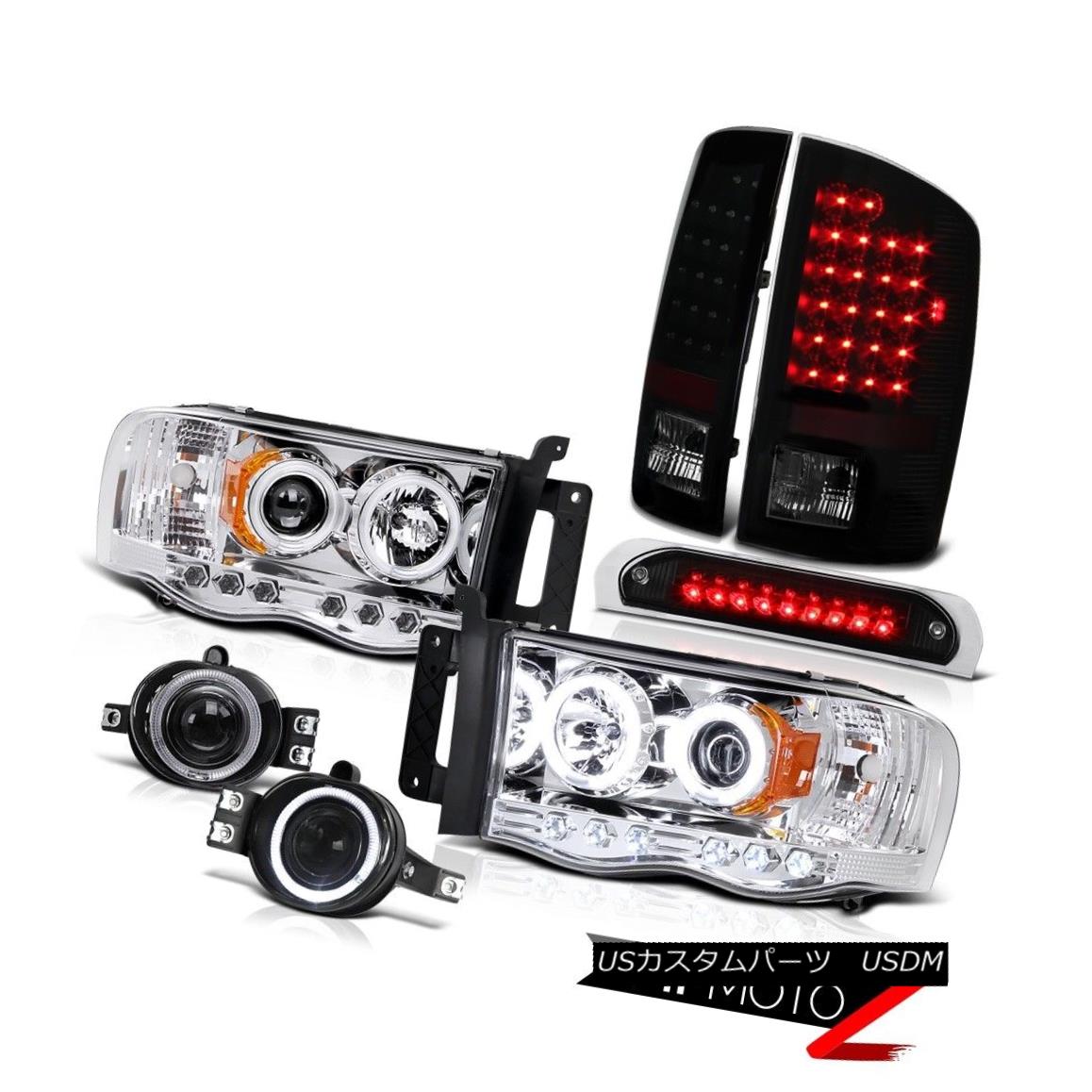 テールライト 02-05 Ram 3500 CCFL Headlamps Sinister Black LED Tail Light Bumper Fog 3rd Brake 02-05 Ram 3500 CCFLヘッドランプ不快な黒いLEDテールライトバンパーフォグ3rdブレーキ