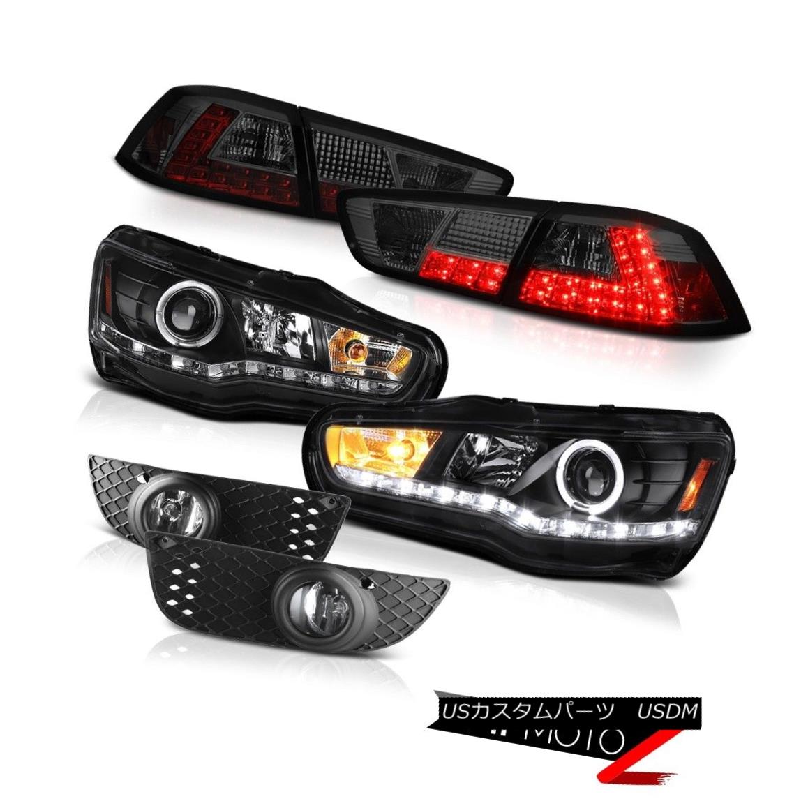 テールライト 08-12 Lancer GTS D2S Black Headlights Tinted Error Free LED Tail Lights Fog 08-12ランサーGTS D2S ブラックヘッドライト 「エラーフリー」LEDテールライトフォグ