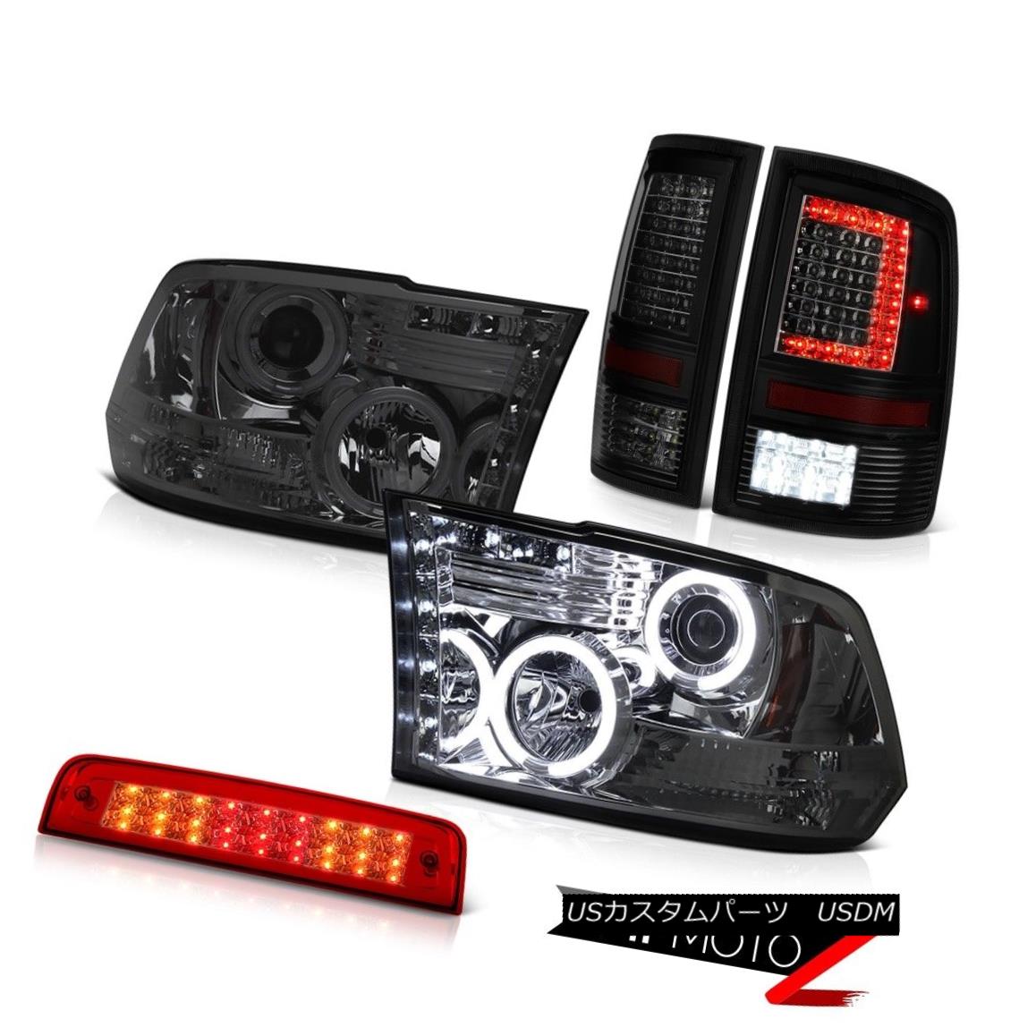 テールライト 09-14 15-18 Dodge RAM 1500 Tail Light 3rd Brake Smokey Projector Head Light SET 09-14 15-18 Dodge RAM 1500テールライト3rdブレーキスモーキープロジェクターヘッドライトSET