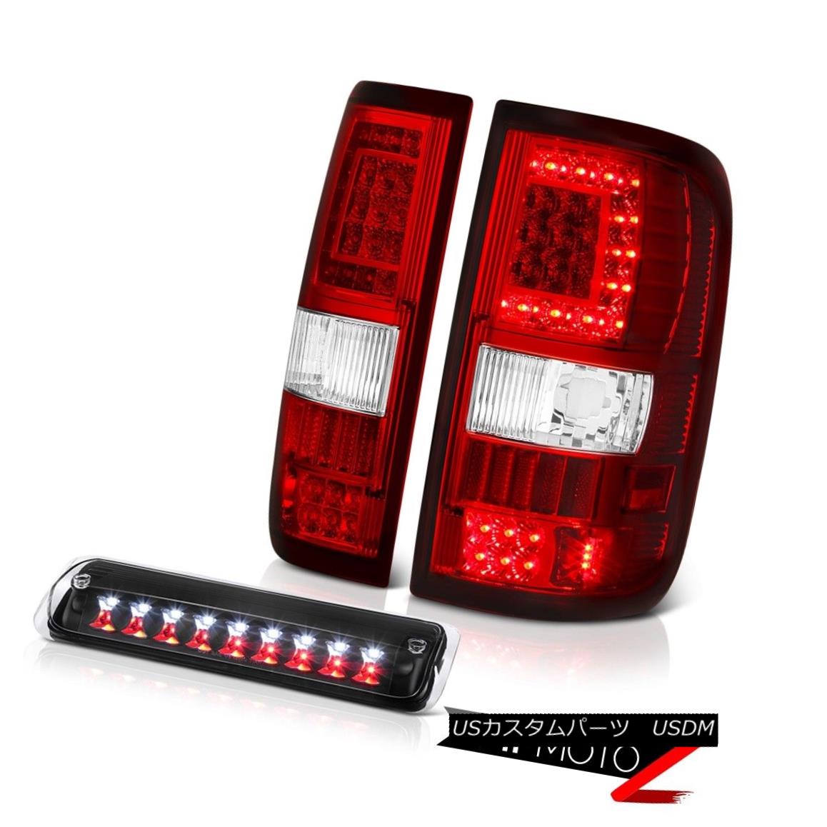 テールライト 04 05-07 08 Ford F150 Red Clear Tail Lamp Infinity Black Third Brake Pair LH+RH 04 05-07 08フォードF150レッドクリアテールランプインフィニティブラック第3ブレーキペアLH + RH