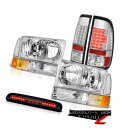 テールライト 99 00 01 02 03 04 Ford SuperDuty Clear Headlights LED Taillamps Chrome 3r...