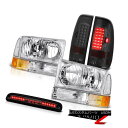 テールライト 99 00 01 02 03 04 F350 XLT Pair New Headlight Tinted LED Brake Light Thir...