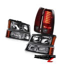 テールライト 03-06 Silverado 3500HD Burgundy LED SMD Taillight Black Headlight Parking...