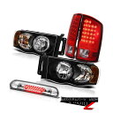 テールライト Black Headlights Red Brake LED Tail Lights 3rd Cargo 02 03 04 05 Ram Turb...