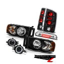 テールライト 02 03 04 05 Ram ST Inky Black Headlights Tail Lights Euro Fog High 3rd Ca...