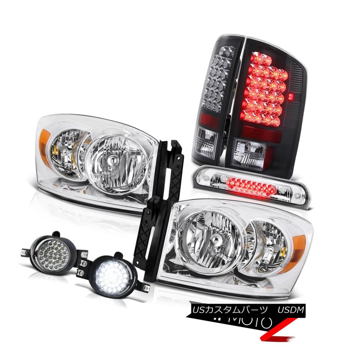 テールライト Clear Headlight L.E.D Rear Tail Lights SMD LED Fog Roof Brake Cargo 06 Dodge Ram ク..