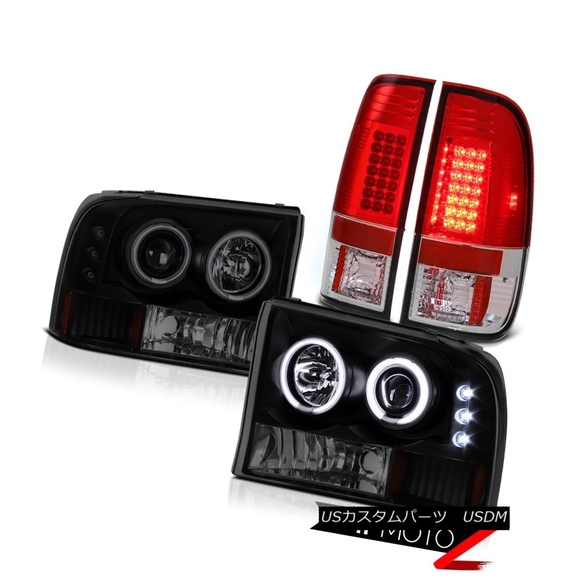 テールライト Ford F-Series F250 F350 F450 Sinister Black Halo Headlights Red LED Tail Lights フ..