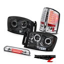 テールライト 2006 Dodge Ram SLT Projector Headlamps Angel Eye Brake Taillight Third Ca...