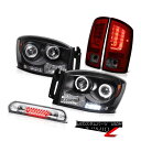 テールライト 2007-2008 Dodge Ram 1500 3.7L Red Smoke Tail Brake Lamps Headlamps 3RD Lamp LED 2007-2008ダッジラム1500 3.7L赤煙テールブレーキランプヘッドランプ3RDランプLED(2)