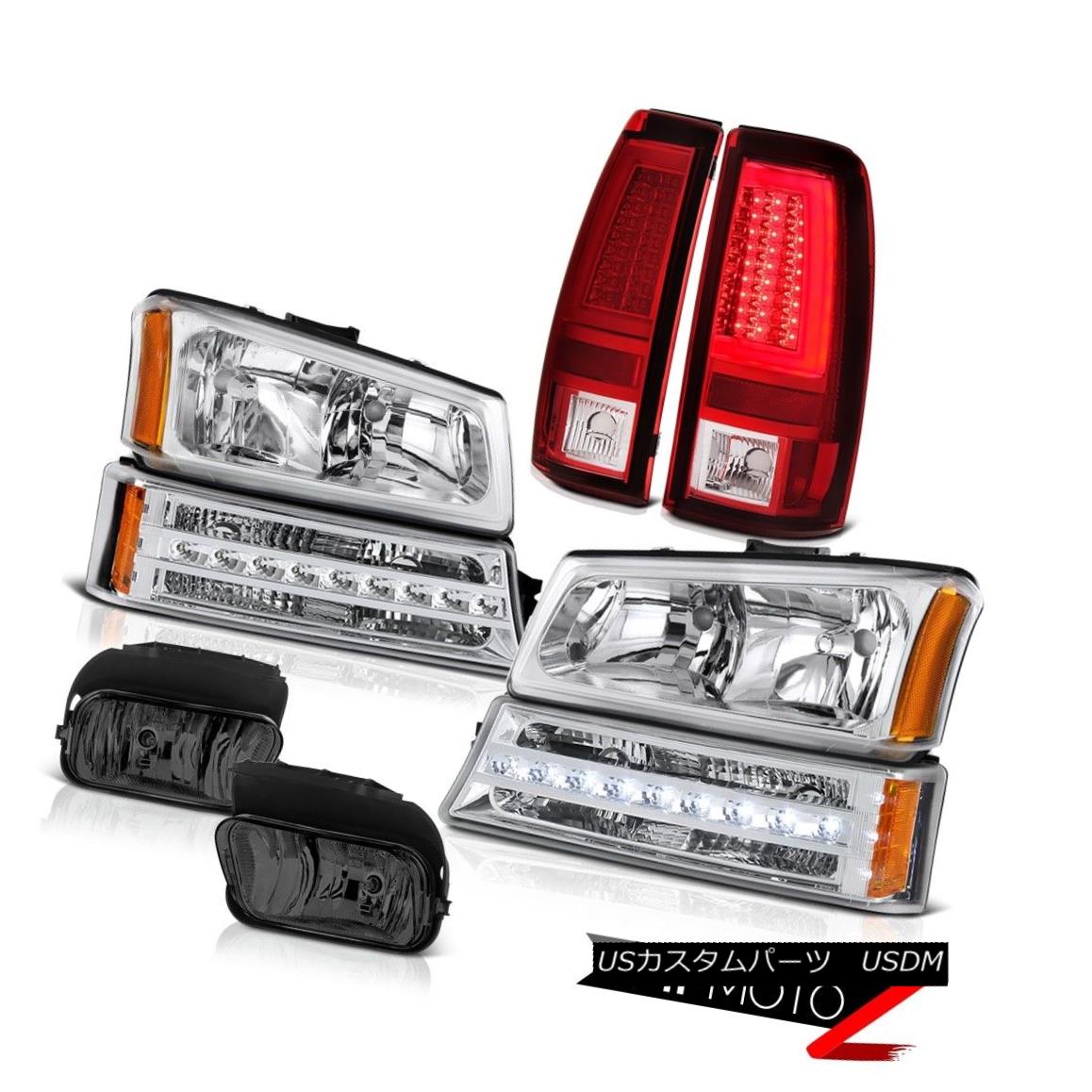 テールライト 2003-2006 Silverado Rosso Red Tail Lamps Smokey Fog Headlights Turn Signal LED 2003-2006 Silverado RossoレッドテールランプスモーキーフォッグヘッドライトTurn Signal LED