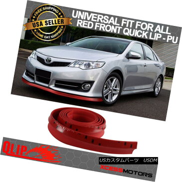 エアロパーツ Fit Toyota Front Bumper Lip PU Splitter Quick Lip Chin EZ Install - 100 Inch Red フィットトヨタフロントバンパーリップPUスプリッタークイックリップチンEZインストール - 100インチレッド