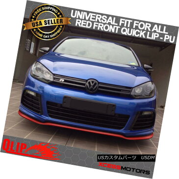 エアロパーツ Fit VW Front Bumper Lip PU Splitter Quick Lip Chin EZ Install - 100 Inch Red フィットVWフロントバンパーリップPUスプリッタークイックリップチンEZインストール - 100インチレッド