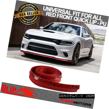 エアロパーツ Fits Dodge Front Bumper Lip PU Splitter Quick Lip Chin EZ Install - 100 Inch Red フィットドッジフロントバンパーリップPUスプリッタークイックリップチンEZインストール - 100インチレッド