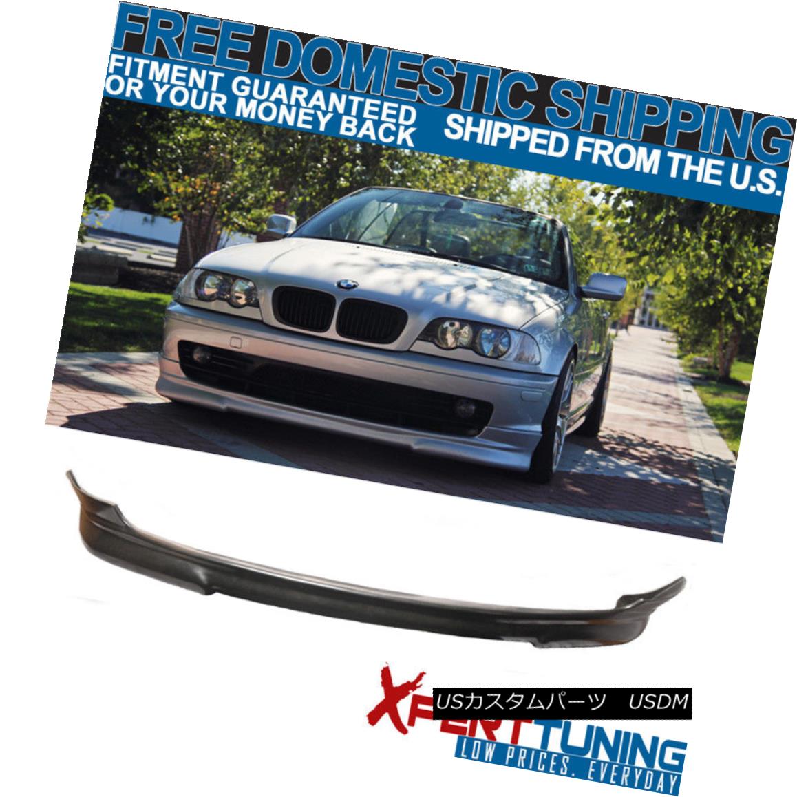 エアロパーツ Fits 99-03 BMW E46 3-Series 2Dr 325 330 Coupe PU Front Bumper Lip Spoiler フィット99-03 BMW E46 3シリーズ2Dr 325 330クーペPUフロントバンパーリップスポイラー